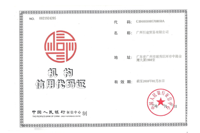 中国人民银行机构信用代码证